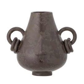 Vase Visage en grès, H.18 cm