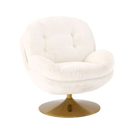 Fauteuil Memento blanc doré