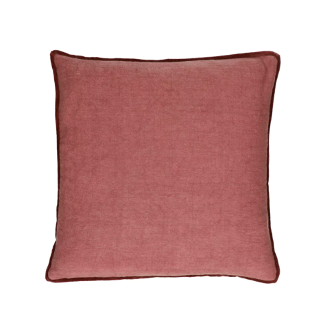 Alpha opposite | Coussin lin et coton Framboise